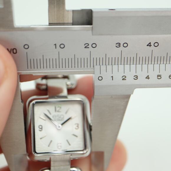 ESQ Movado Silver Tone 23mm Square Watch Swiss Made Buckle Bracelet New Battery main image 8